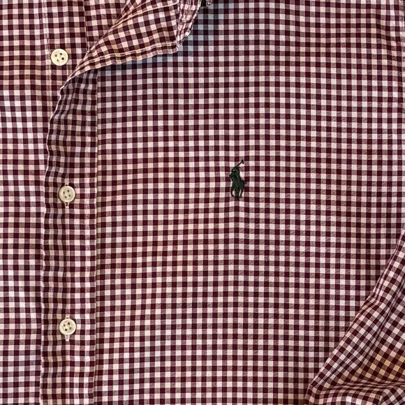VTG Y2K Ralph Lauren Classic Fit Button Down Shirt Gingham Pony Logo Mens XL - Picture 5 of 7